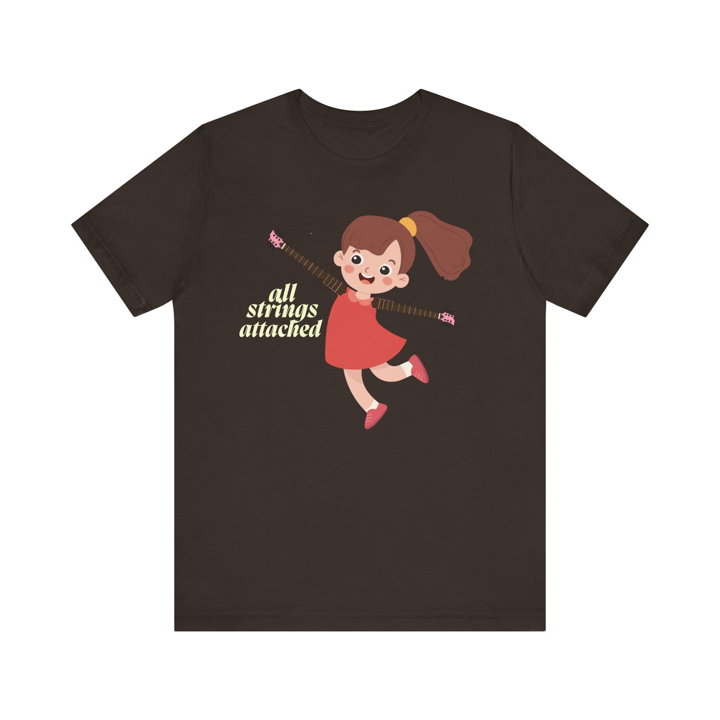 Cute Unisex Jersey Tee - "All Strings Attached" Cartoon Design